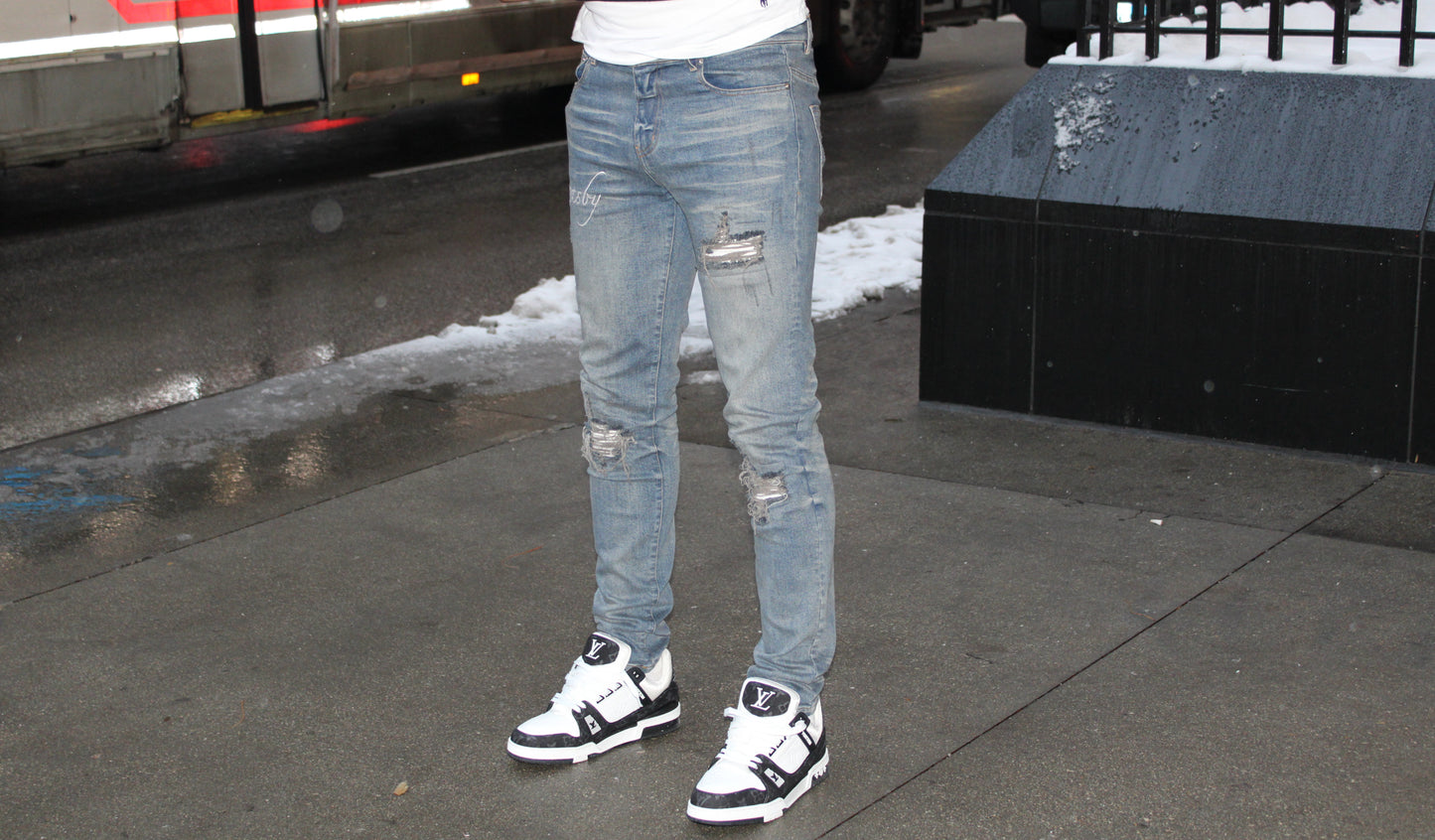 White Myrna Distressed Denim