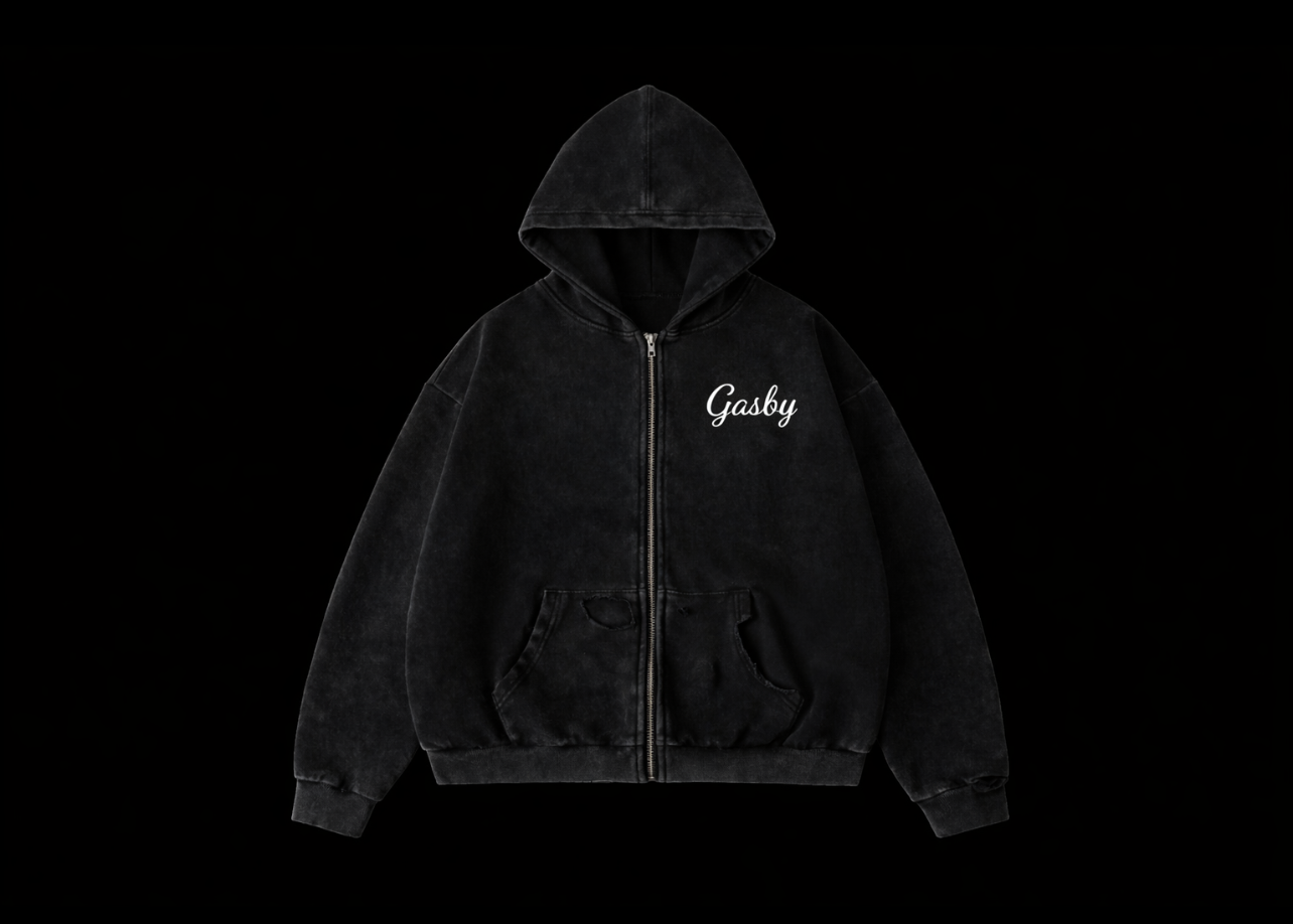 Gasby’s Vintage Zip Hoodie - Black
